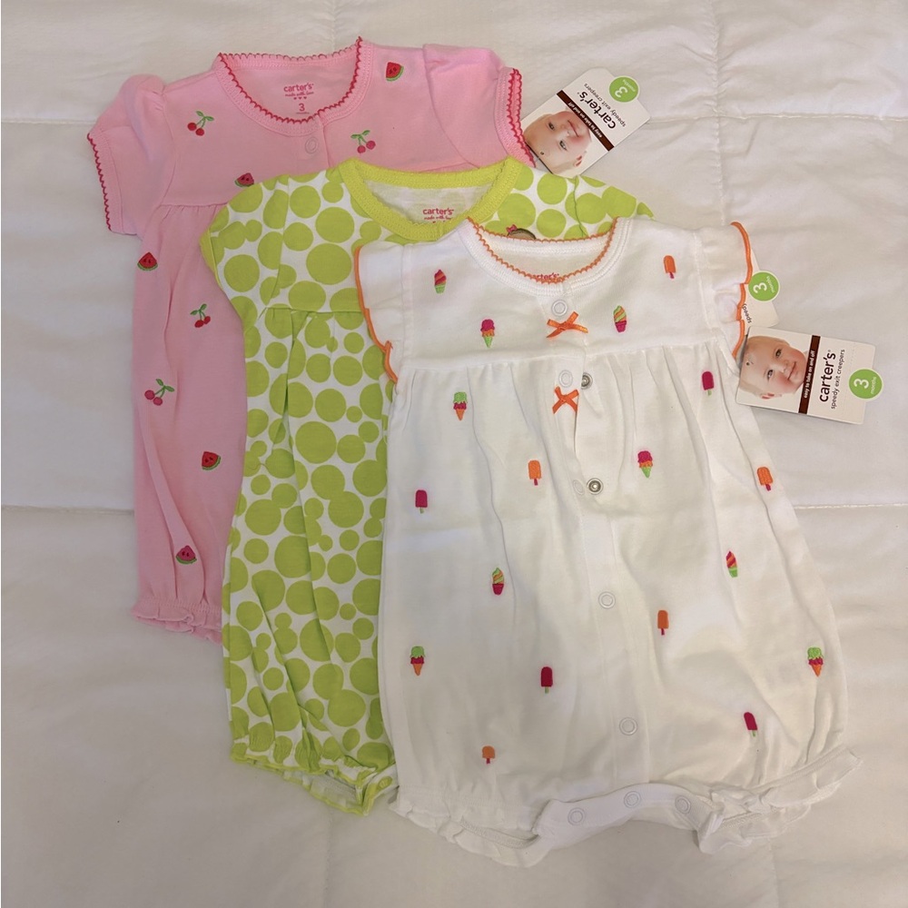Carter's 3-Piece Onesie Set: Size 3 Months